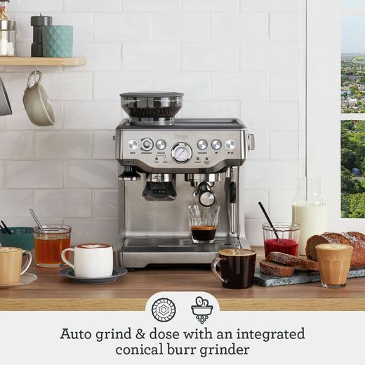 Sage The Barista Express Espresso Coffee Machine with Integrated Burr Grinder - Brushed Steel - Annotation - Auto grind shot